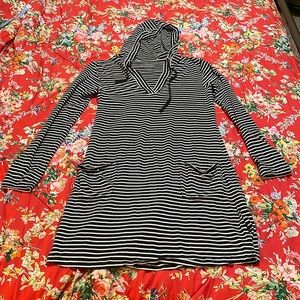 Coolibar hooded stripped dress -xs